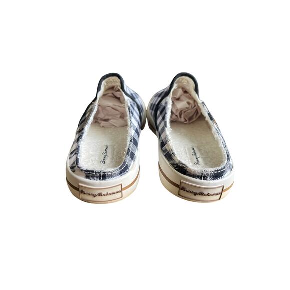 Tommy Bahama Mules Shoes Slides Women's Size 8 Blue White Gingham Check - Picture 3 of 8